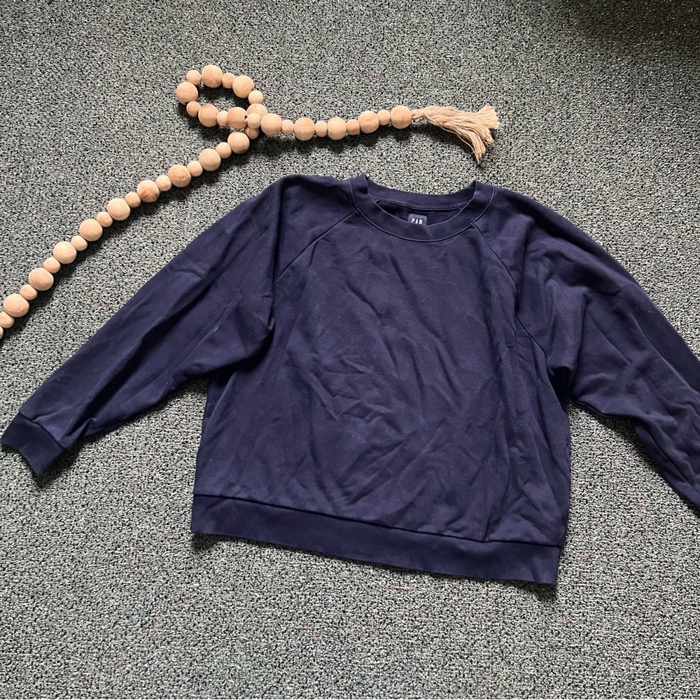 Gap Navy Blue Oversized Basic Cotton Sweatshirt C… - image 7